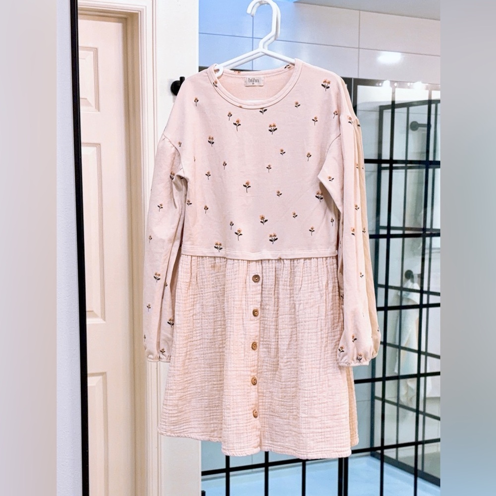 KIDS - Buho cream organic cotton dress - Size 8